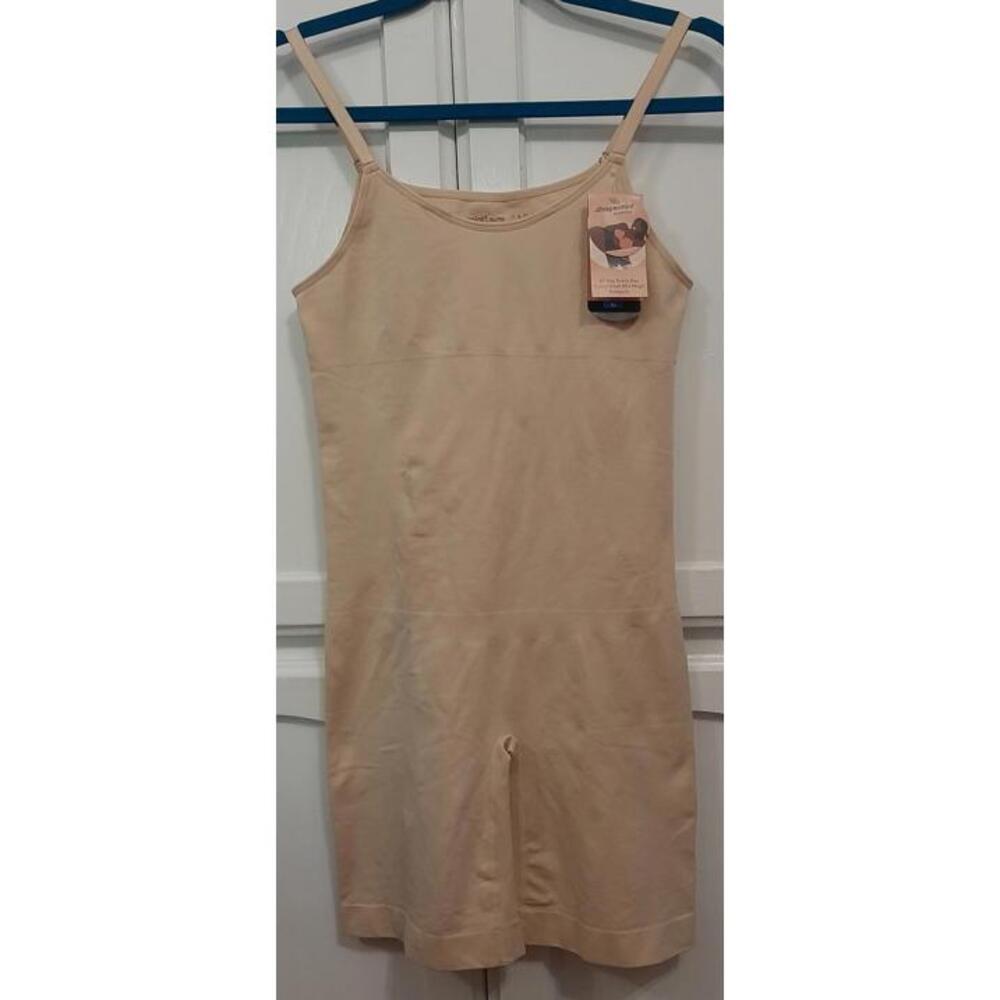 NEW Shapermint All Day Scoop Neck Mid-Thigh Beige Bodysuit Size XL
